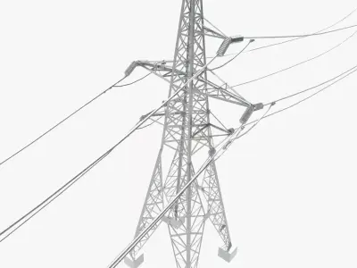 Power line 110 kV 3D model