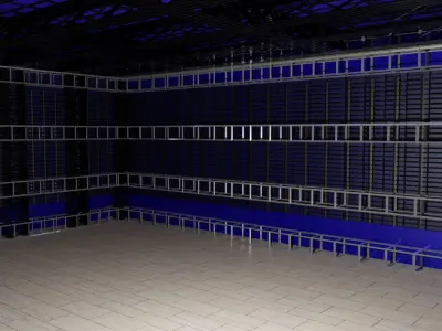Hangar Interior Low-poly 3D model buy