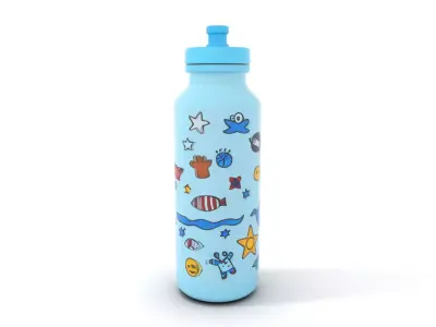 Playful Ocean Water Bottle model pack Low-poly 3D model