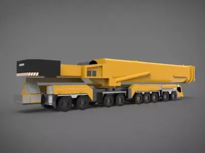 heavy mobile crane Low-poly 3D model