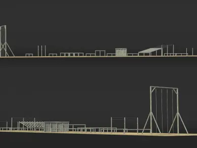 Military Obstacle Course Old Fur 3D model