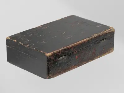 Wooden Box for Theatre Makeup and Wigs 3D scan PBR 4K textures Low-poly 3D model
