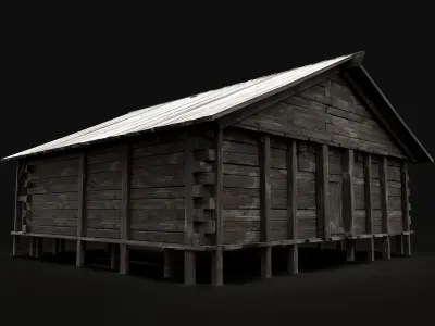 BLACKSMITH WORKSHOP FORGE SMITHY WAREHOUSE SHOP TAVERN INN HOUSE Low-poly 3D model