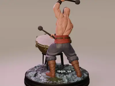  Kozak Ukrainian war drummer Cossack highpoly 3d model 3D print model
