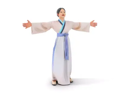 Traditional Hanbok Dress model pack Low-poly 3D model