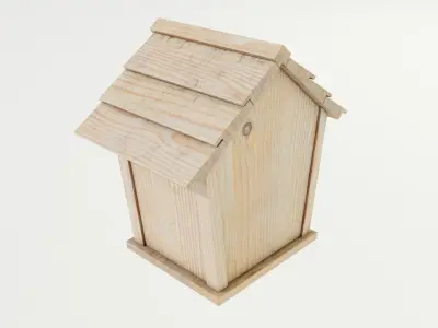 Wooden Birdhouse 3D model