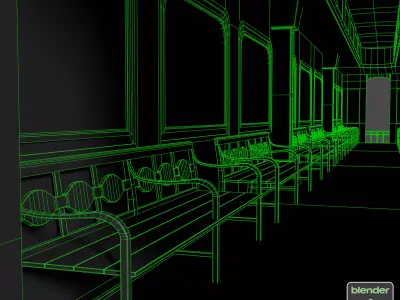 Victorian Passenger Train Carriage Low-poly 3D model