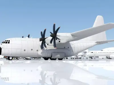 Hercules C-130J Static Blank Low-poly 3D model
