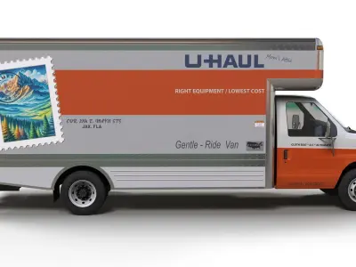  U-Haul moving box truck Low-poly 3D model