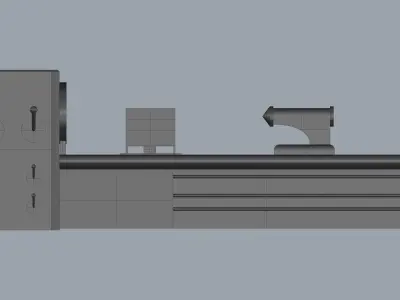 Lathe Machine with DRO 3D model