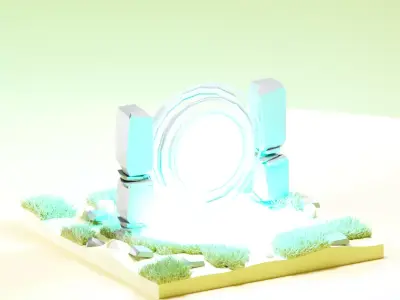 Teleportation Portal Low-poly 3D model Low-poly 3D model