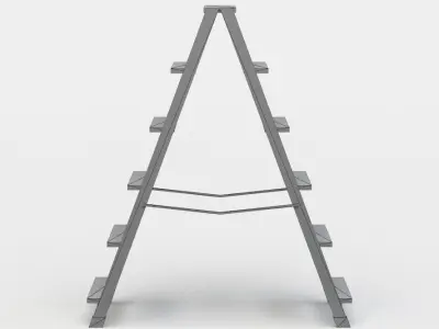 Folding ladder Low-poly 3D model