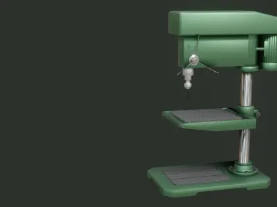 Drilling Machine - Low Poly - Game Ready - PBR Low-poly 3D model