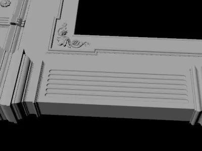 fireplace gold 3D model