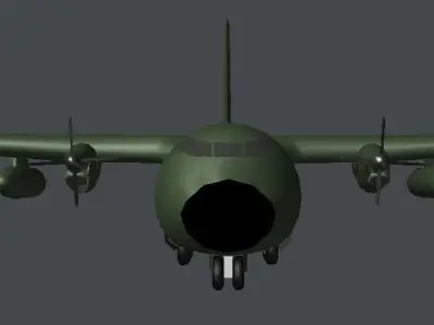 Military Transport Plane Low-poly 3D model