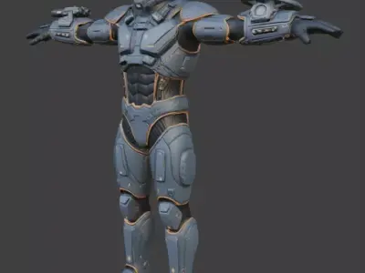 Futuristic Sci-Fi Soldier 3D Model 3D model