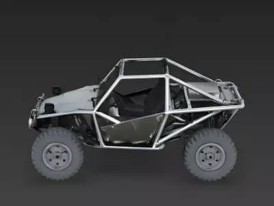 Realistic Lunar Scout Buggy 3D Model Low-poly 3D model