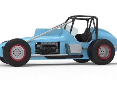 Dirt Silver Crown Champ car Scale 1 to 25 3D print model