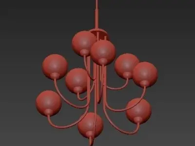 Carisa Collection 9 Light Vintage Gold Chandelier with Shade 3D model purchase