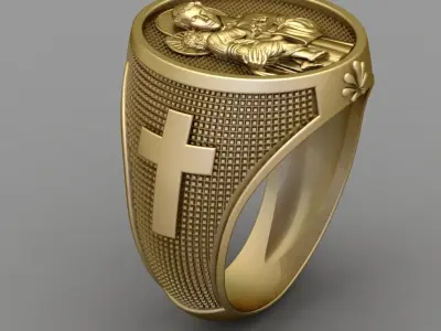 Antique Religious Ring 3D print model