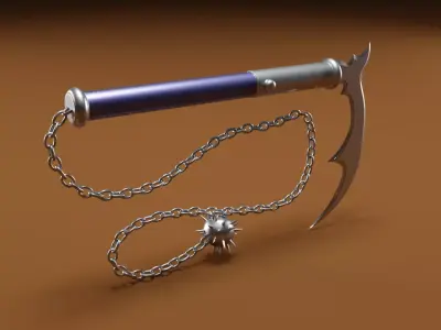 Haevy kusarigama 3D model for 3D print 3D model