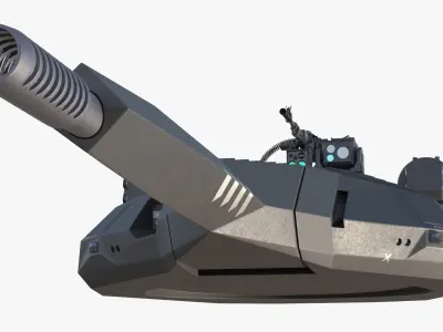  Combat Cannon Turret with Remote Machine Gun Dark Gray 