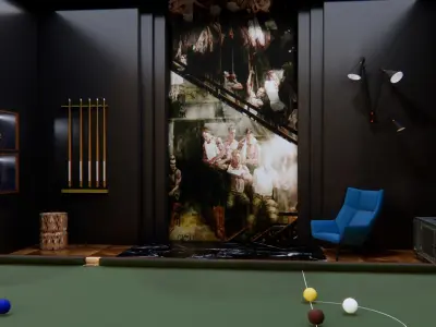 billiard room interior 3D model