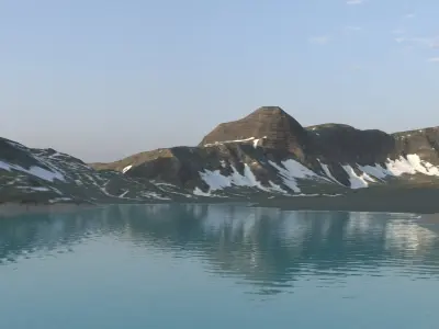 Volcanic Caldera With Lakes PBR environment 3D model