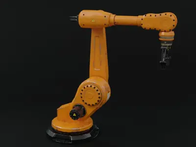 Industrial robot arm dirty lowpoly Low-poly 3D model