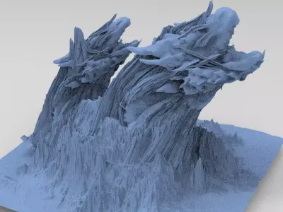 Dragon Clawed Spiked mountain 2 heads  3D model