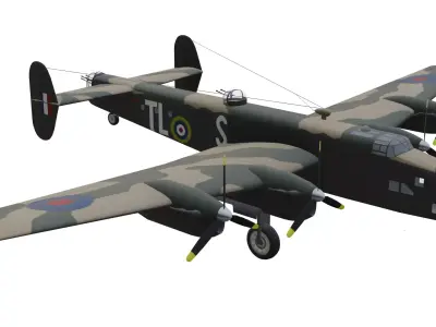 Handley Page Halifax Low-poly 3D model purchase