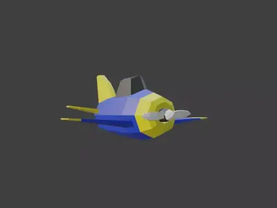 lowpoly plane airplane Low-poly 3D model