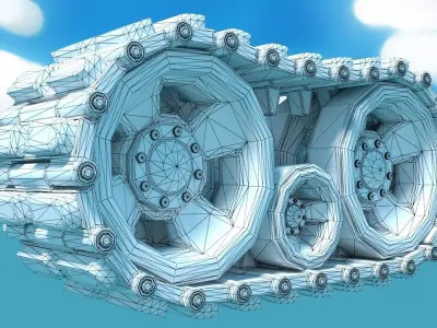 Cartoon Low Poly Animated Track Low-poly 3D model