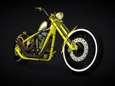Custom yellow chopper 3D model