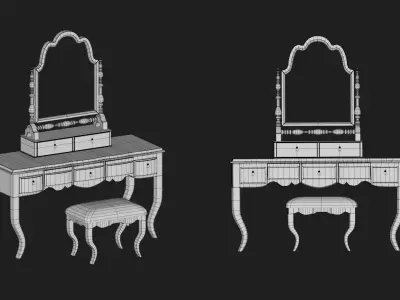 Dressing table Low-poly 3D model