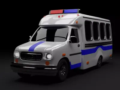 ambulance model vehicle Low-poly 3D model