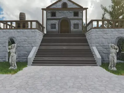 Walled Medieval Settlement 3D model
