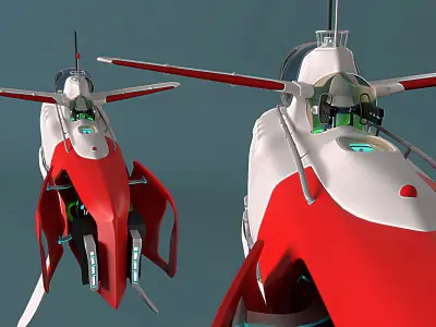Fantasy flying submarine for rabbits 3D model