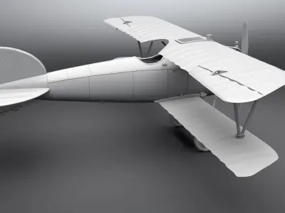 Albatros D WW1 Biplane scale model  3D print model