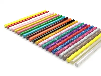 Hot Glue Sticks Set 3D model