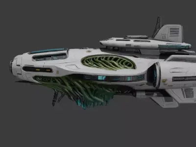 Bio-Mechanical Sci-Fi Spaceship 3D model