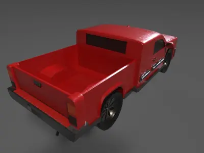 Red Pickup Truck Free low-poly 3D model