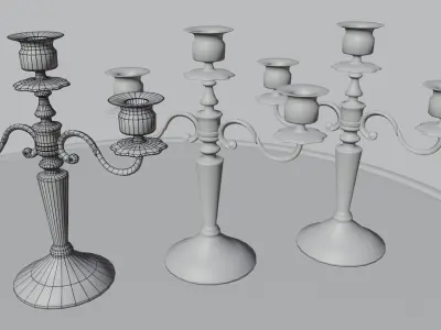 Candle holder Low-poly 3D model