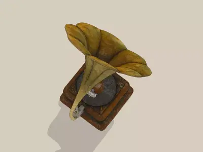 Vintage Phonograph Low-poly 3D model