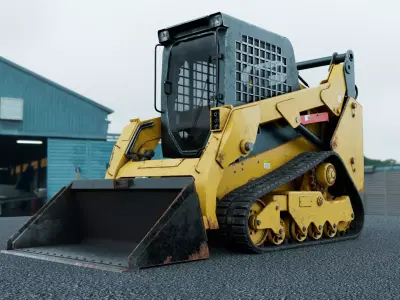 Skid Steer Tracked Low-poly 3D model