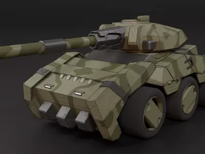 Striker gun canon 185 Low-poly 3D model