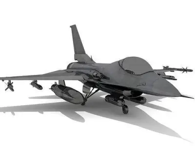  3D Fighter plane Low-poly 3D model