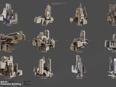 Sci-fi Futuristic Building VOl 15 3D model