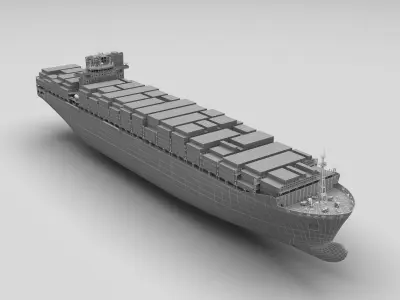 2 types Container ships  3D Model Pack