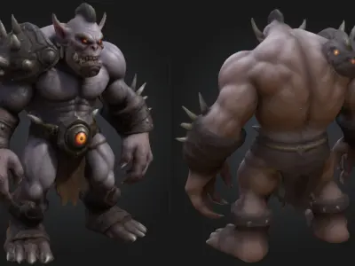 Ogre Warrior Brutal Sci Fi Fantasy Game Low-poly 3D model